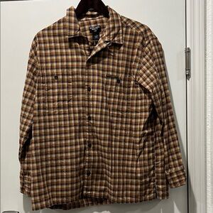 Ralph Lauren Jeans Co Men's Tan and Brown Plaid Shirt Jacket